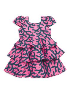 Ярусное платье Abigail для маленьких девочек, маленьких девочек и девочек Elisamama, розовый
