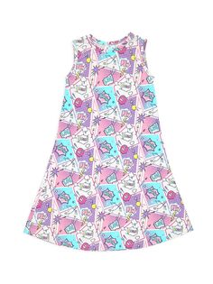 Комическое платье без рукавов для маленьких девочек и маленьких девочек Bellabu Bear, фиолетовый