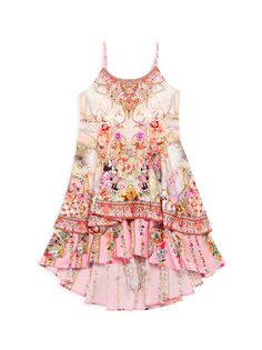 Ярусное платье с принтом Минни Маус для маленьких девочек и девочек CAMILLA, розовый