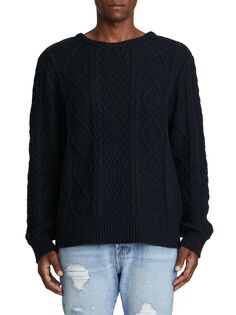 Вязаный свитер с круглым вырезом NSF, черный