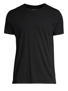 Эластичная футболка стандартного кроя с короткими рукавами ATM Anthony Thomas Melillo, черный