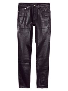Узкие джинсы из искусственной кожи Purple Brand, черный