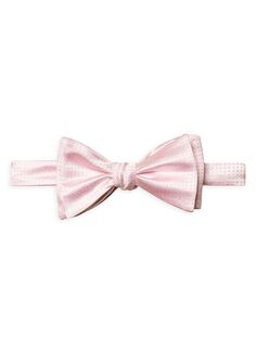 Шелковый жаккардовый галстук-бабочка с завязками в горошек Eton, розовый