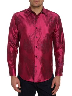 Рубашка из смесового шелка It&apos;s Electric Robert Graham, розовый