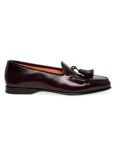 лоферы Andrea с кисточками Santoni, бордовый