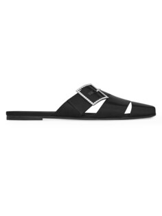 Мюли Jacques Flat из креп-сатина Saint Laurent, черный