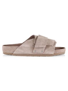 Замшевые шлепанцы Kyoto Birkenstock, бежевый