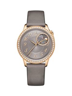 Часы Égérie из розового золота 18 карат и бриллиантов 1,12 TCW с фазой луны/37 мм Vacheron Constantin, коричневый