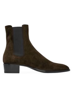 Замшевые ботинки челси Wyatt Saint Laurent, коричневый