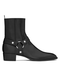 Ботинки Wyatt Harness из гладкой кожи Saint Laurent, черный