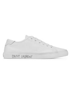Кроссовки Malibu из гладкой кожи Saint Laurent, белый