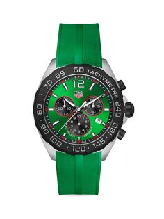 Часы с хронографом Formula One из нержавеющей стали и каучука TAG Heuer, зеленый
