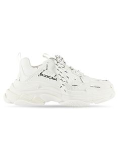 Кроссовки Triple S со сплошным логотипом Balenciaga, белый