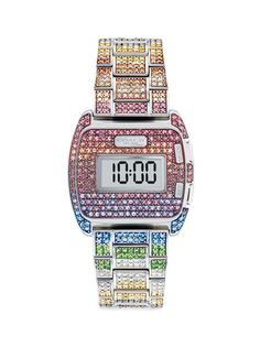 Цифровые часы Darcy с разноцветными радужными кристаллами COACH