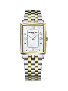 Женские часы Toccata с двухцветным браслетом из нержавеющей стали и бриллиантом 0,042 TCW Raymond Weil