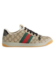 Холщовые кроссовки Screener GG Supreme Gucci, коричневый