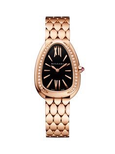 Часы-браслет Serpenti Seduttori из 18-каратного розового золота с бриллиантами BVLGARI, розовый