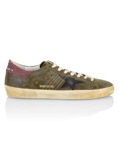 Замшевые кроссовки Super-Star Golden Goose, зеленый