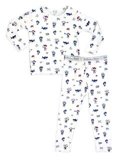 Пижамный комплект с рубашкой и брюками с длинными рукавами в стиле пирата для мальчиков и маленьких мальчиков Bellabu Bear