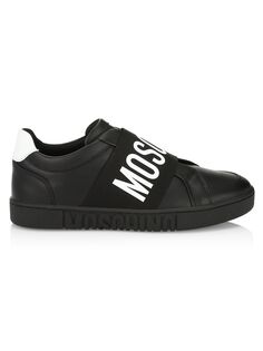Низкие кожаные кроссовки с логотипом M.Logo Moschino, черный