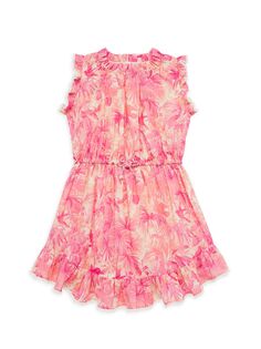 Имбирное платье с откидной крышкой для маленьких девочек и девочек Zimmermann Kids, розовый