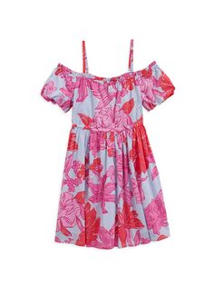 Платье дерби с открытыми плечами для маленьких девочек и девочек Vineyard Vines, песочный