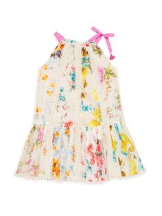 Платье Halycon с цветочным принтом на бретельках для маленьких девочек Zimmermann Kids
