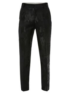 Узкие брюки из жаккарда граффити Alexander McQueen, черный
