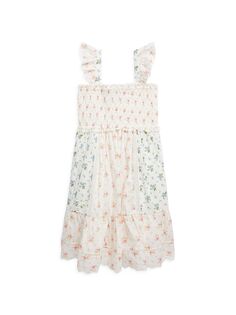 Платье из батиста с цветочным принтом для маленьких девочек Polo Ralph Lauren