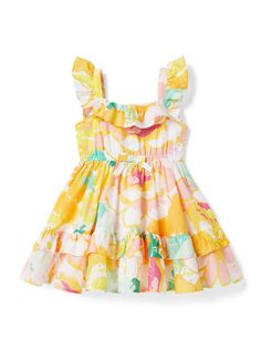 Ярусное платье с цветочным принтом для новорожденных, маленьких девочек и девочек Janie and Jack, разноцветный
