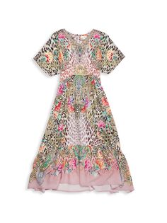 Платье для маленьких девочек и девочек с леопардовым цветочным принтом CAMILLA, разноцветный