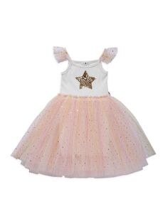Платье-пачка с оборками для маленьких девочек, маленьких девочек и девочек Petite Hailey, белый