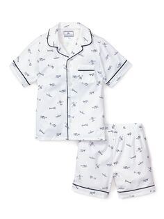 Пижамный комплект Par Avion для мальчиков и мальчиков Petite Plume, белый