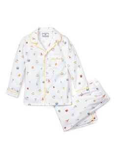 Пижамный комплект Little Boy&apos;s &amp; Boy&apos;s Birthday Wishes из 2 предметов Petite Plume, белый
