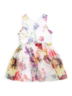 Платье из органзы с цветочным принтом Becky для маленьких девочек Zoe