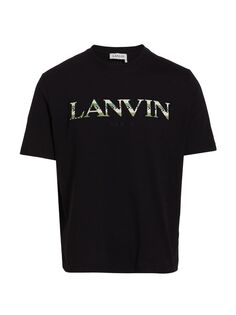Хлопковая футболка с логотипом Curb Lanvin, черный