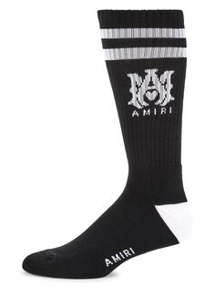 Спортивные носки в рубчик с логотипом Amiri, черный