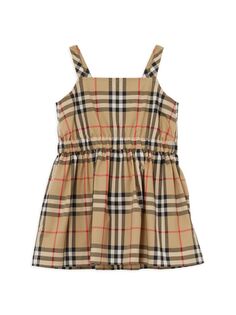 Платье Sigourney Archive Check из хлопкового твила для маленьких девочек и маленьких девочек Burberry