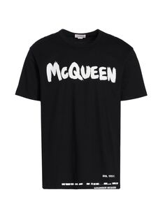 футболка с логотипом граффити Alexander McQueen, черный