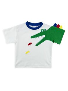 Футболка с принтом аллигатора для малышей и мальчиков Florence Eiseman, белый
