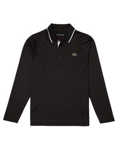 Ультрасухая рубашка поло с длинными рукавами и логотипом Lacoste, черный