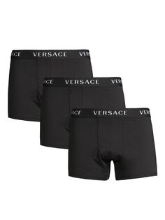 Набор из 3 трусов-боксеров с логотипом Versace, черный