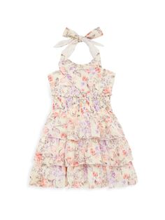 Платье на бретелях с цветочным принтом для маленьких девочек Flowers by Zoe