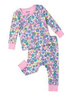 Пижамный комплект из 2 предметов в стиле ретро с цветочным принтом для девочки для девочки Hatley, белый