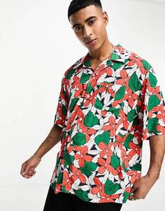 Рубашка Gant Rever Collar Relaxed Fit Floral Print, мультиколор