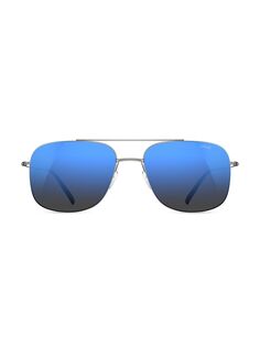 Прямоугольные солнцезащитные очки Titan Breeze Graben 56 мм Silhouette, синий