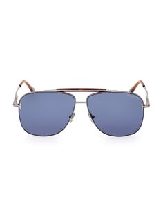 Солнцезащитные очки Jaden 60MM Navigator Tom Ford, синий