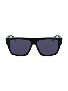 Прямоугольные солнцезащитные очки премиум-класса и наследия 57 мм Lacoste, черный