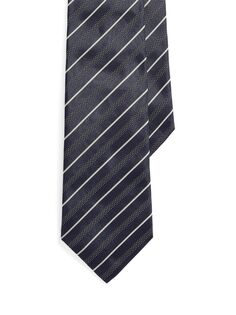 Шелковый галстук с принтом в горошек и полоску Ralph Lauren Purple Label, нави
