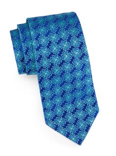 Шелковый галстук с цветочным медальоном Charvet